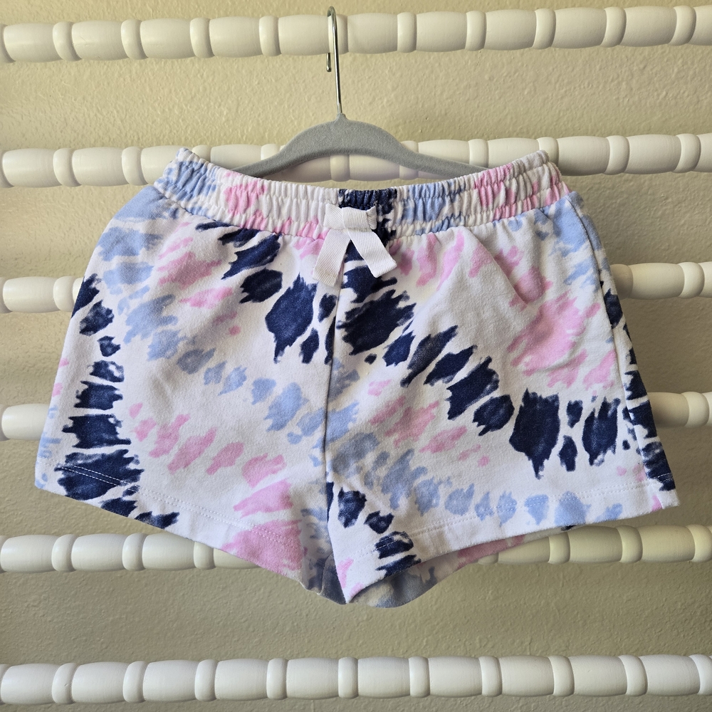Lucky Brand Pink and Blue Athletic Shorts with Tie-Dye Design